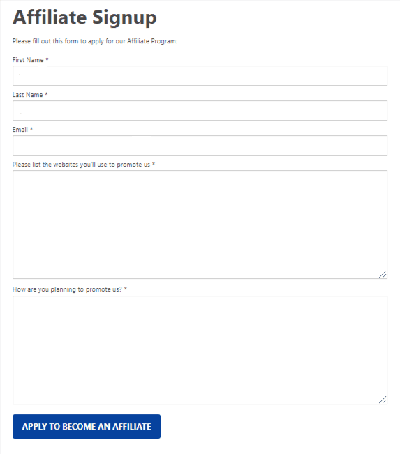 EA-Affiliate-Signup | Easy Affiliate page d'inscription de l'affilié