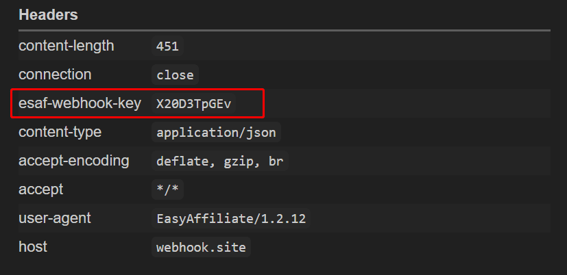ea-dev-webhook-key | Easy Affiliate Chave do Webhook do Easy Affiliate