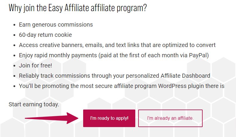 Easy Affiliate Partnerprogramm Anmeldung Aufruf zum Handeln 