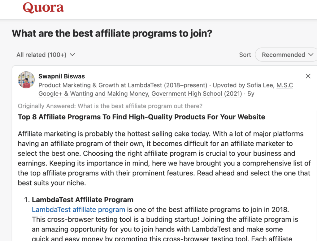 What are the best affiliate programs to join_ - Quora | Easy Affiliate